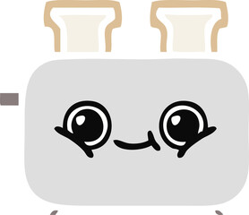 flat color retro cartoon of a of a toaster