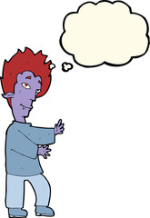 Fototapeta premium cartoon vampire with thought bubble