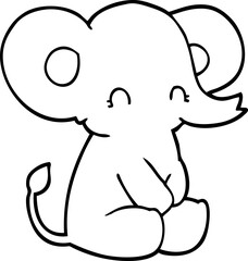 Fototapeta premium cute cartoon elephant