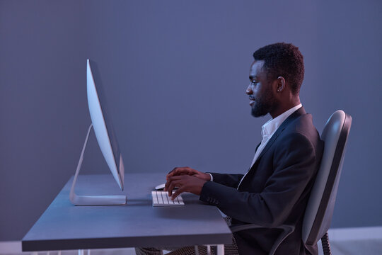 man african night work american business keyboard freelancer communication lifestyle technology online