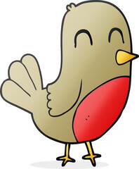 freehand drawn cartoon robin