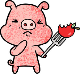 cartoon angry pig