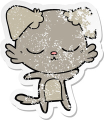 distressed sticker of a cute cartoon dog