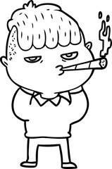 cartoon man smoking
