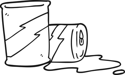 freehand drawn black and white cartoon soda cans