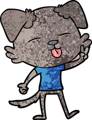 cartoon dog sticking out tongue