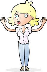 cartoon woman surrendering