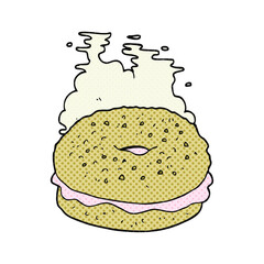 freehand drawn cartoon bagel