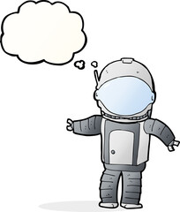 cartoon astronaut with thought bubble
