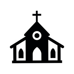 catholic religion chapel silhouette icon