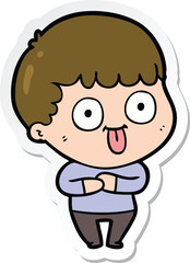 sticker of a cartoon dumb kid