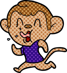 crazy cartoon monkey running