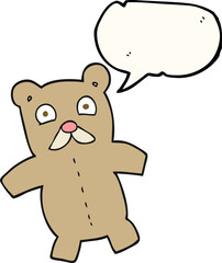 freehand drawn speech bubble cartoon teddy bear