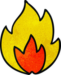 retro grunge texture cartoon of a fire