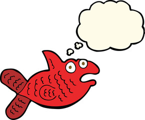 cartoon fish with thought bubble