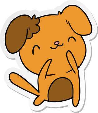 sticker cartoon illustration kawaii of a cute dog