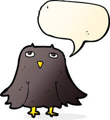cartoon owl with speech bubble