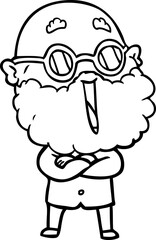 cartoon joyful man with beard