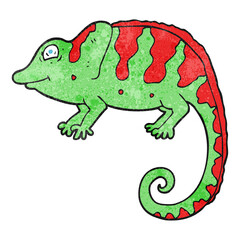 freehand textured cartoon chameleon