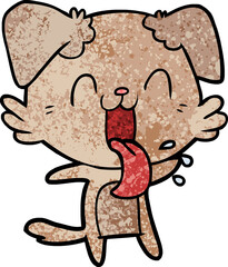 cartoon panting dog
