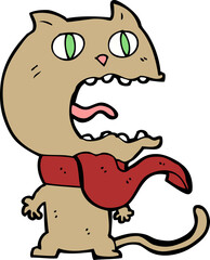 cartoon frightened cat