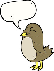 cartoon bird with speech bubble