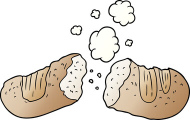 freshly baked bread cartoon