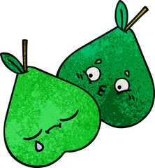 retro grunge texture cartoon of a pears