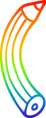 rainbow gradient line drawing of a cartoon colored pencil