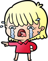 cartoon girl crying