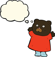 funny cartoon black bear with thought bubble