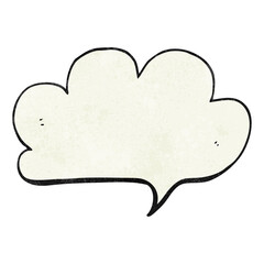 freehand textured cartoon cloud speech bubble