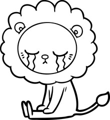 crying cartoon lion