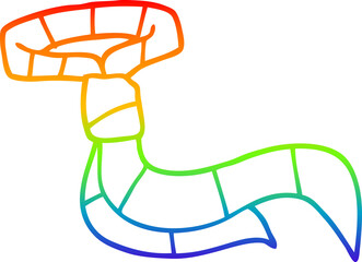 rainbow gradient line drawing of a cartoon office tie