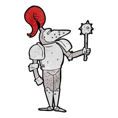 freehand textured cartoon medieval knight