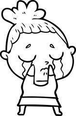 cartoon crying woman