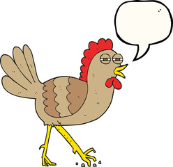 freehand drawn speech bubble cartoon chicken