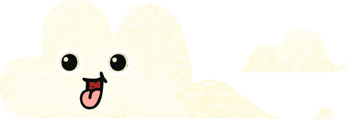 retro illustration style cartoon of a clouds