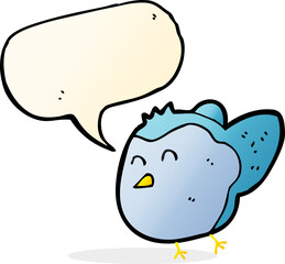 cartoon bird with speech bubble