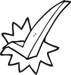 freehand drawn black and white cartoon tick symbol