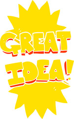 flat color illustration of great idea symbol
