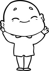cartoon happy bald man