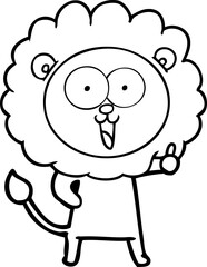 happy cartoon lion