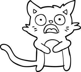 cartoon horrified cat