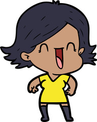 Obraz premium cartoon happy woman