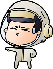 cartoon stressed astronaut