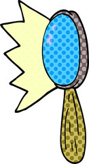 cartoon doodle magnifying glass