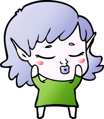 pretty cartoon elf girl