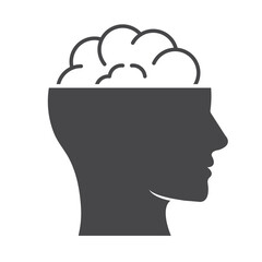 profile brain icon man