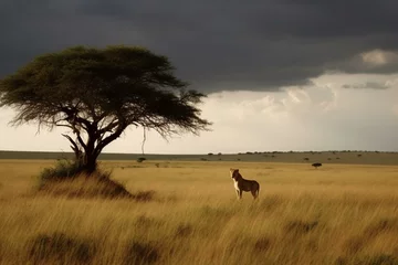 Foto op Aluminium A wildlife reserve in Kenya known as Maasai Mara. Generative AI © Indigo